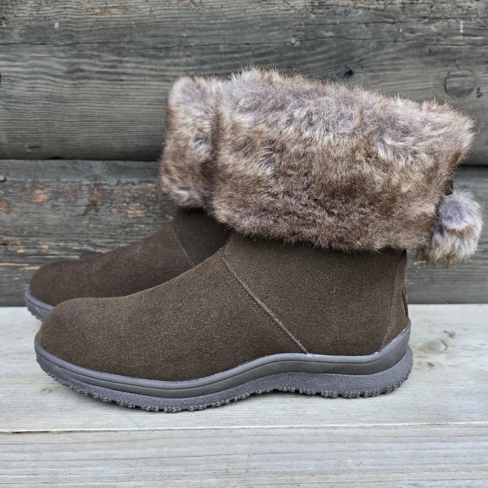 Minnetonka NEW Somerville Y2K Cozy Boho Suede Plush Faux Fur Winter Boots 7M